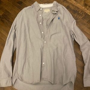 Grey Long-sleeve Button Up Shirt